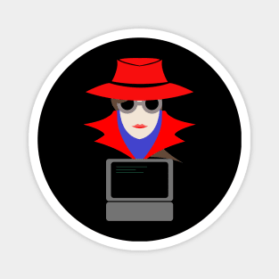 Lady Red (Cauc W/Computer): A Cybersecurity Design Magnet